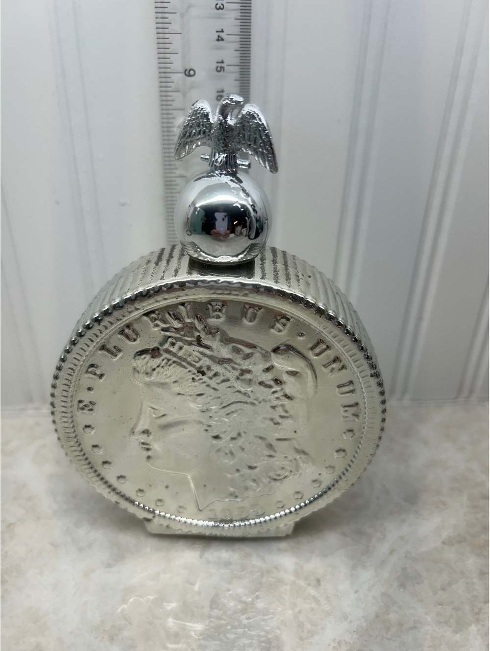 3 sitesVintage 1970s Avon "Liberty Dollar" Decanter Bottle